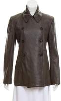 Thumbnail for your product : Nicole Farhi Leather Button-Up Jacket
