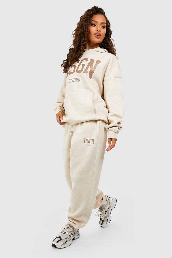 boohoo Dsgn Studio Collegiate Slogan Hooded Tracksuit ShopStyle
