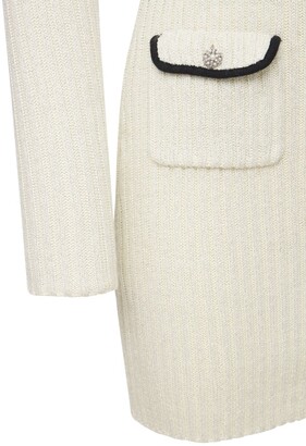 Self-Portrait Lurex Knit Cotton Blend Mini Dress