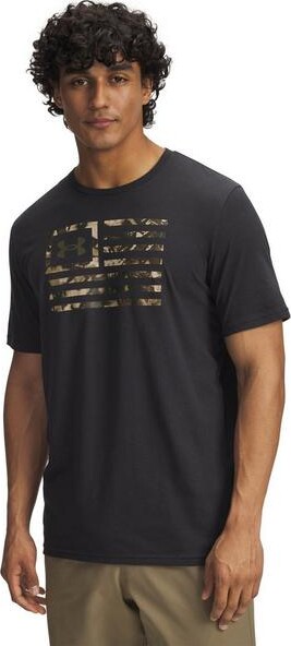 Under Armour Men's Freedom Flag Printed T-Shirt Medium Black