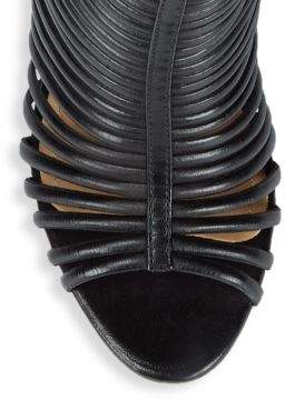 Schutz Loreto Caged Leather Wedge Sandals