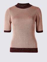 Thumbnail for your product : Marks and Spencer Sparkly Funnel Neck Half Sleeve Jumper