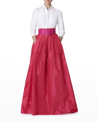 Carolina Herrera Pleated Silk Ball Skirt