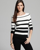 Thumbnail for your product : Joan Vass Black and White Stripe Sweater