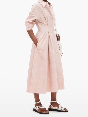 SSŌNE Ssone - Balance Pleated Cotton-poplin Midi Shirt Dress - Light Pink