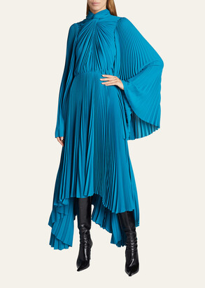 Fremskridt Wrap fangst Balenciaga Twist Pleated Crepe Midi Dress - ShopStyle