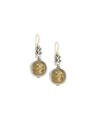 Konstantino Silver and Bronze Coin Drop Earrings