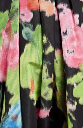Marc Jacobs Ruffle Hem Floral Silk Taffeta Skirt