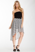 Thumbnail for your product : Necessary Objects Strapless Hi-Lo Printed Dress