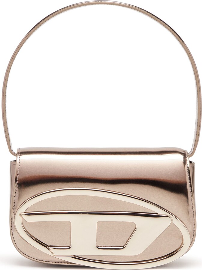 Diesel 1DR-Iconic shoulder bag in mirrored leather