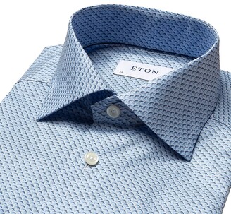 Eton Slim-Fit Fish Micro-Print Dress Shirt