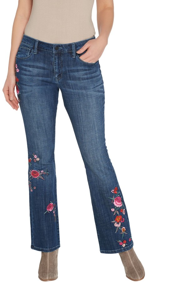 petite embroidered jeans