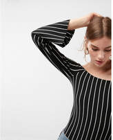 Thumbnail for your product : Express striped off the shoulder thong bodysuit
