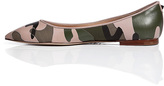 Thumbnail for your product : Valentino Leather/Cotton Patchwork Camouflage Flats