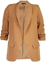 Thumbnail for your product : boohoo Ruched Sleeve Blazer