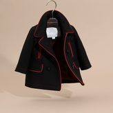 Thumbnail for your product : Burberry Wool Cashmere Blend Piped Military Pea Coat