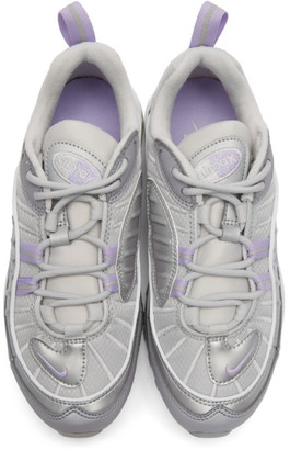 Nike Grey and Purple Air Max 98 Sneakers