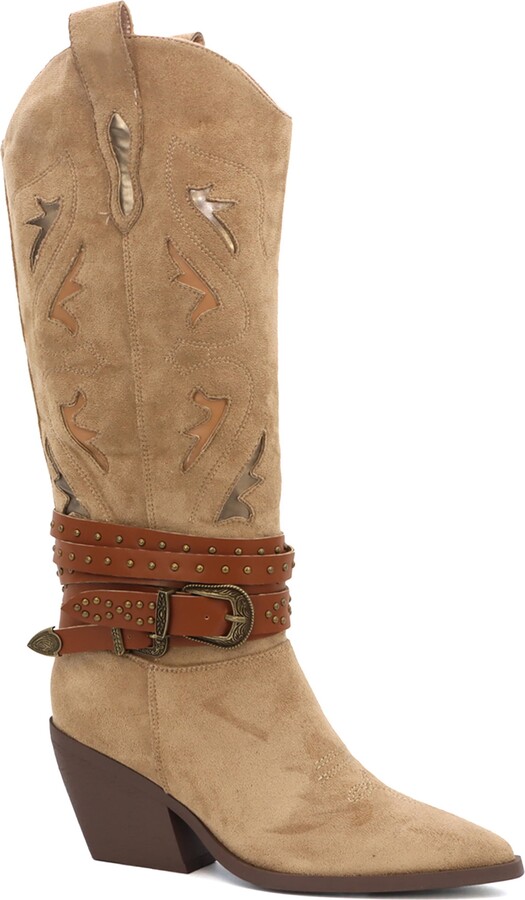 Yoki Gayle Wraparound Belt Western Boot