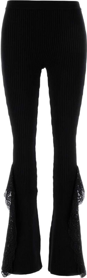 Blumarine Black Knit Flared Leg Pant