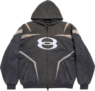 Balenciaga Unity Sports Icon panelled zip-up hoodie - ShopStyle