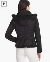 Thumbnail for your product : White House Black Market Petite Quilted Puffer Jacket with Removable Faux Fur Trim Hood