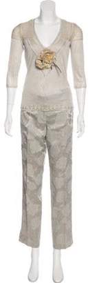 Dolce & Gabbana Metallic Brocade Pant Set Metallic Metallic Brocade Pant Set