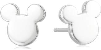 Disney Sterling Mickey Mouse Silhouette Post Stud Earrings