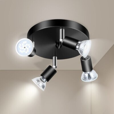 Massive Kinja 3 Spotlight Spiral Ceiling Light Matt Chrome Includes 3 x 50 Watts GU10 Bulb