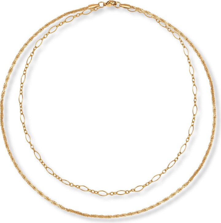 A Weathered Penny Gold Delicate Layered Chain