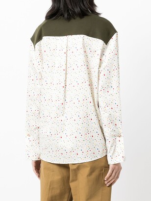 PortsPURE Polka Dot-Print Panelled Sweatshirt