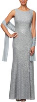 Thumbnail for your product : Alex Evenings Women's Petite Long Sleeveless Dress with Shawl