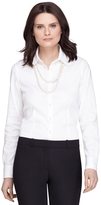 Thumbnail for your product : Brooks Brothers Petite Tailored Fit White Herringbone Shirt