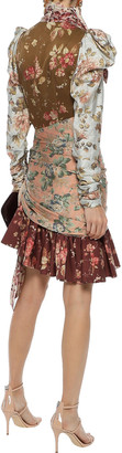 Zimmermann Tempest Floral-print Stretch Silk-twill Mini Dress