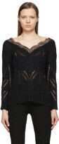 Thumbnail for your product : RED Valentino Black Moahir Lace Sweater