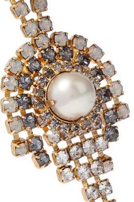 Elizabeth Cole Gold-tone, Faux Pearl And Crystal Earrings