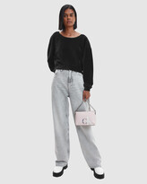 Thumbnail for your product : Calvin Klein Jeans Women's Black Jumpers & Cardigans - Oversized Ribbed Velvet Sweatshirt