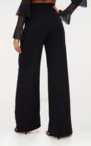 Thumbnail for your product : PrettyLittleThing Black Pleated Front Wide Leg Trouser