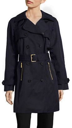Michael Michael Kors Double-Breasted Button Trench Coat with Belt