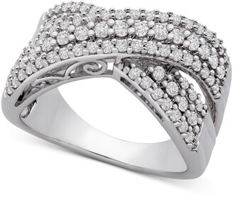 Wrapped in Love Diamond Crossover Statement Ring (1 ct. t.w.) in Sterling Silver
