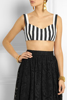 Thumbnail for your product : Dolce & Gabbana Cropped striped woven cotton-blend top