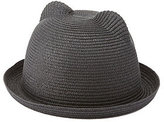 Thumbnail for your product : Charlotte Russe Cat Ear Straw Bowler Hat