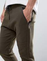 Thumbnail for your product : Pull&Bear Panel Joggers With Zip Hem In Khaki