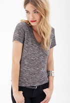 Thumbnail for your product : Forever 21 Contemporary Heathered Knit V-Neck Tee