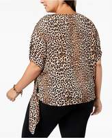Thumbnail for your product : Michael Kors Plus Size Side-Tie Animal-Print Top