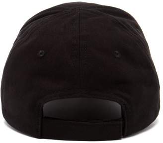 Balenciaga Logo-embroidered Cotton Baseball Cap - Mens - Black