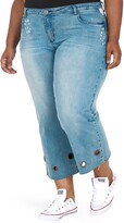 Thumbnail for your product : Poetic Justice Janice Grommet Straight Leg Jeans