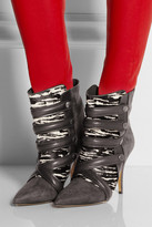 Thumbnail for your product : Isabel Marant Tacy suede, printed calf hair and leather boots