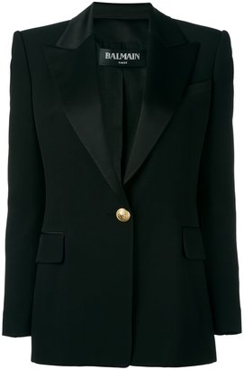 Balmain single button blazer - women - Cotton/Viscose - 36