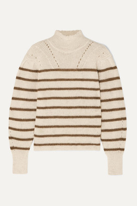 Etoile Isabel Marant Georgia Striped High-neck Alpaca-blend Sweater - Ecru