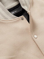 Thumbnail for your product : Amiri Appliqued Wool-Blend And Leather Bomber Jacket